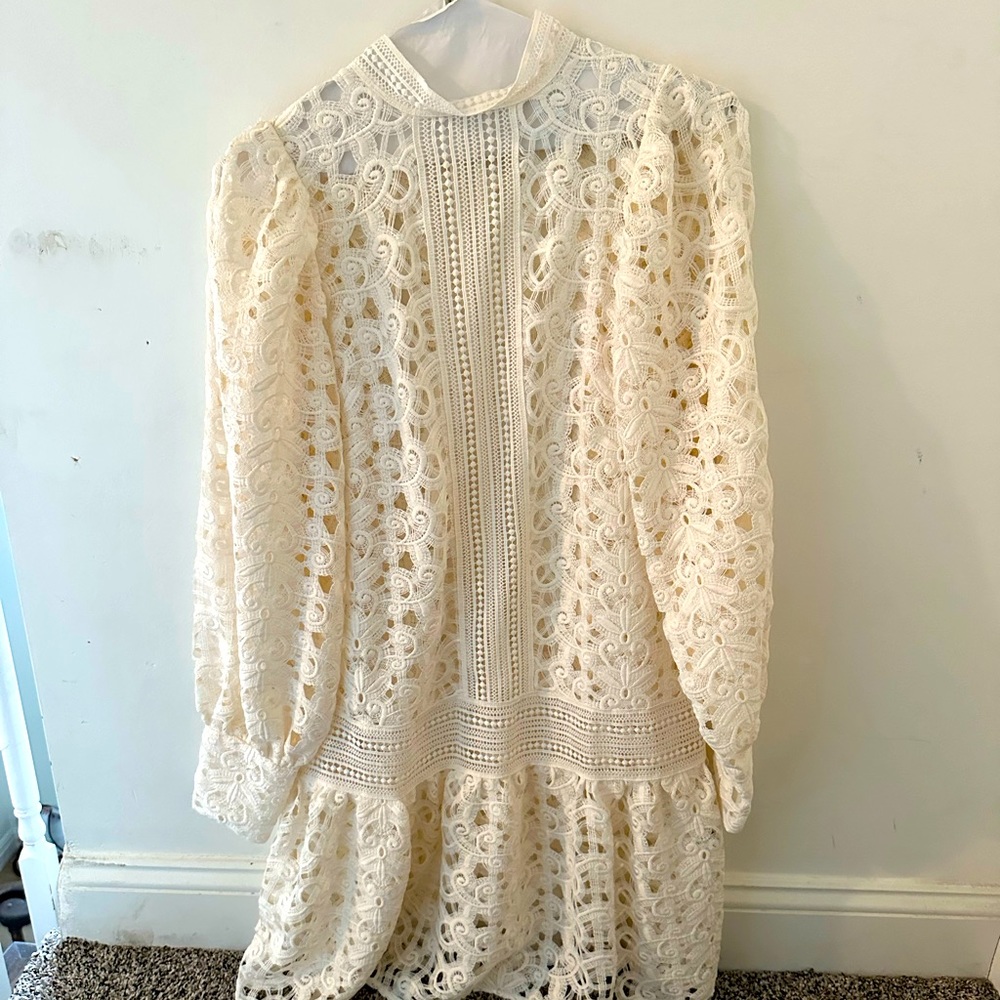 Cream Broderie dress